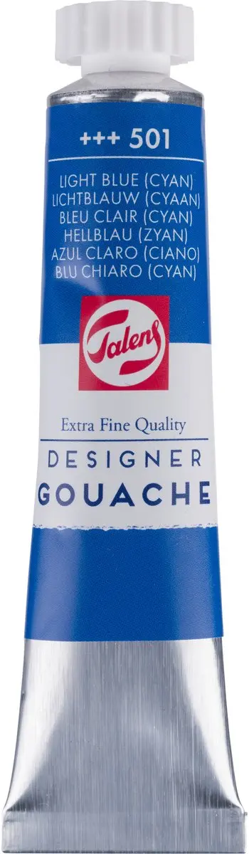 Talens Gouache Extra Fine Plakkaatverf 20ml - Lichtblauw Cyaan