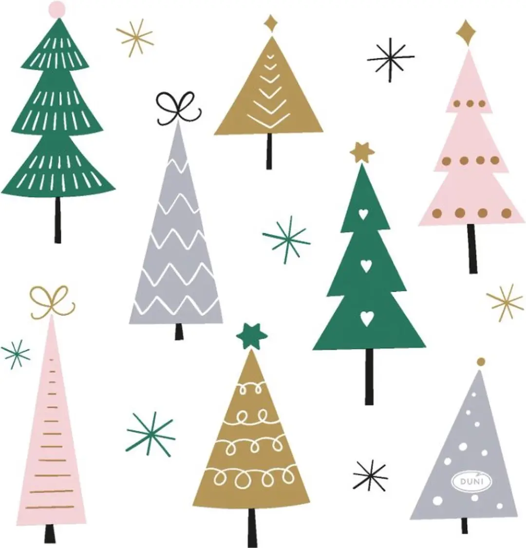 Duni Noel Trees Servetten 33x33cm