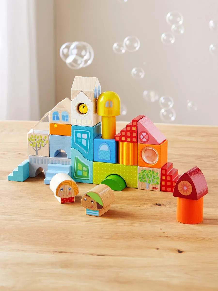 Haba Bouwstenen Stad Houten Speelgoed 28-delig - Multicolor