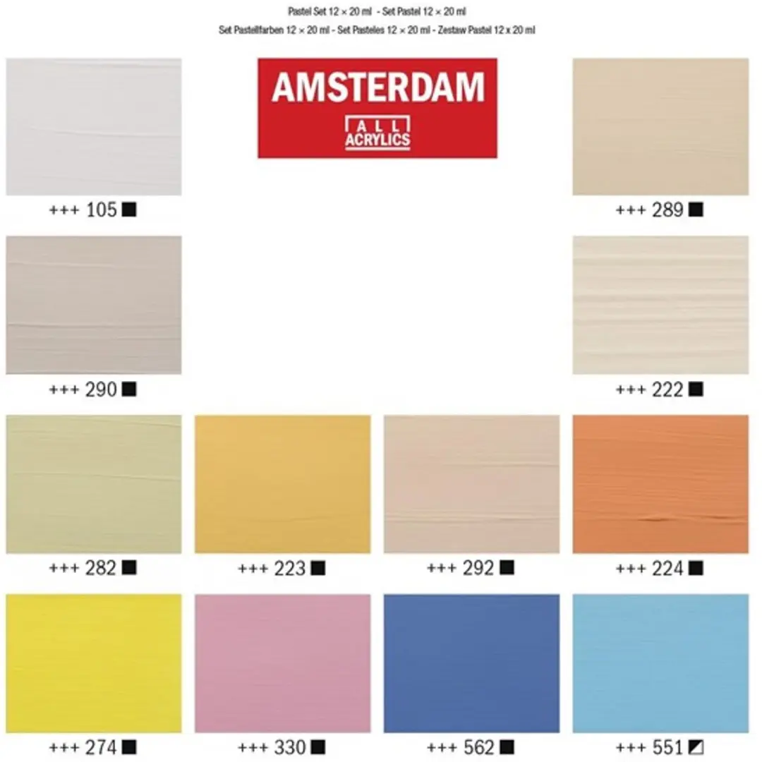 Amsterdam Standard Series Acrylverf Pastel Set - 12 Kleuren 20ml - afbeelding 6 van 6
