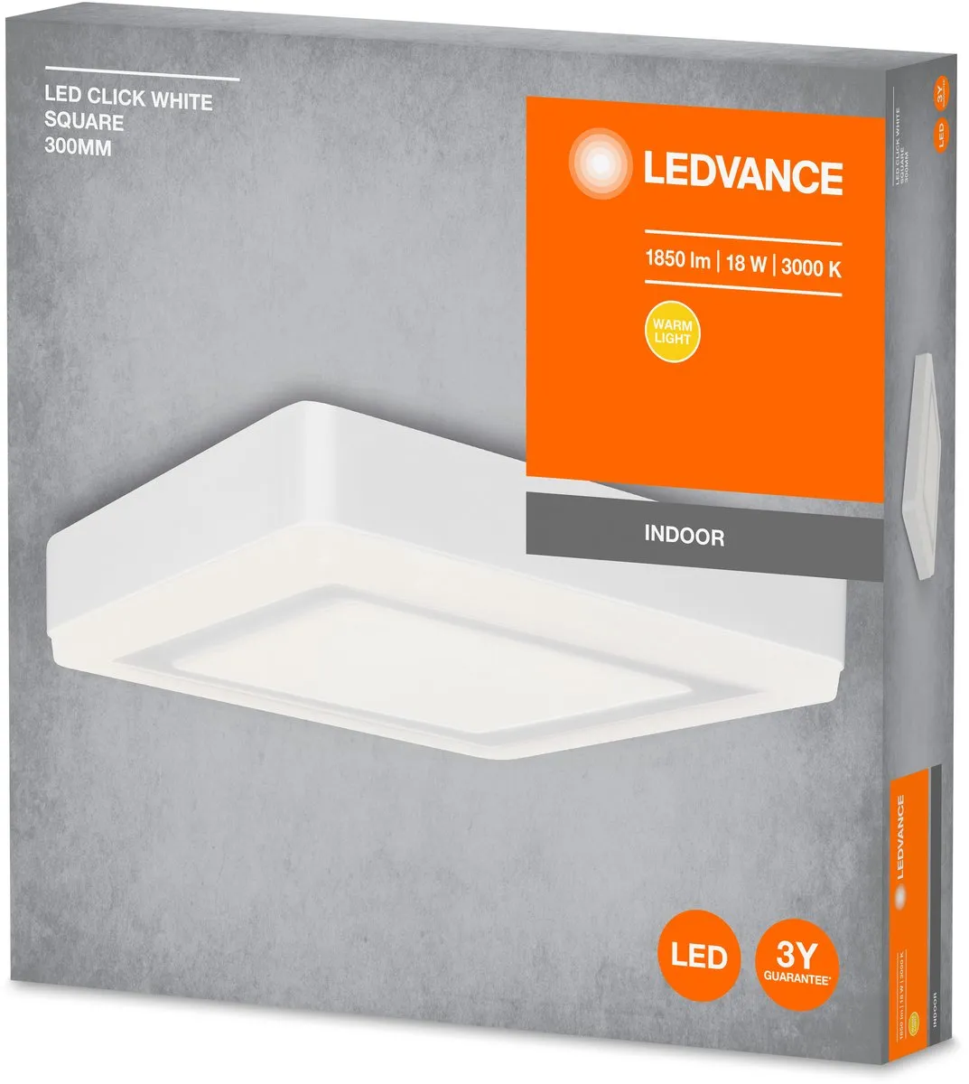 LEDVANCE CLICK White Wand- & Plafondarmatuur 18W - Warmwit 3000K - afbeelding 6 van 6