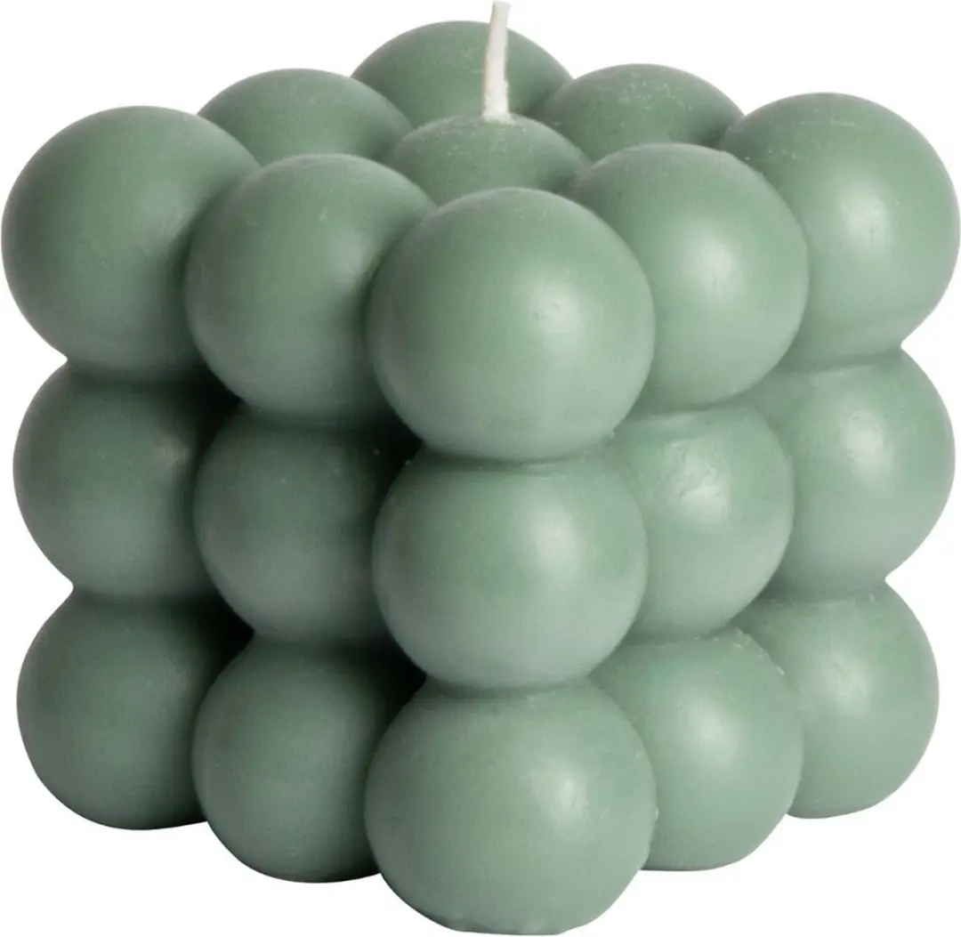 Gusta Kaars CUBE Paraffine Groen 8,5x8cm