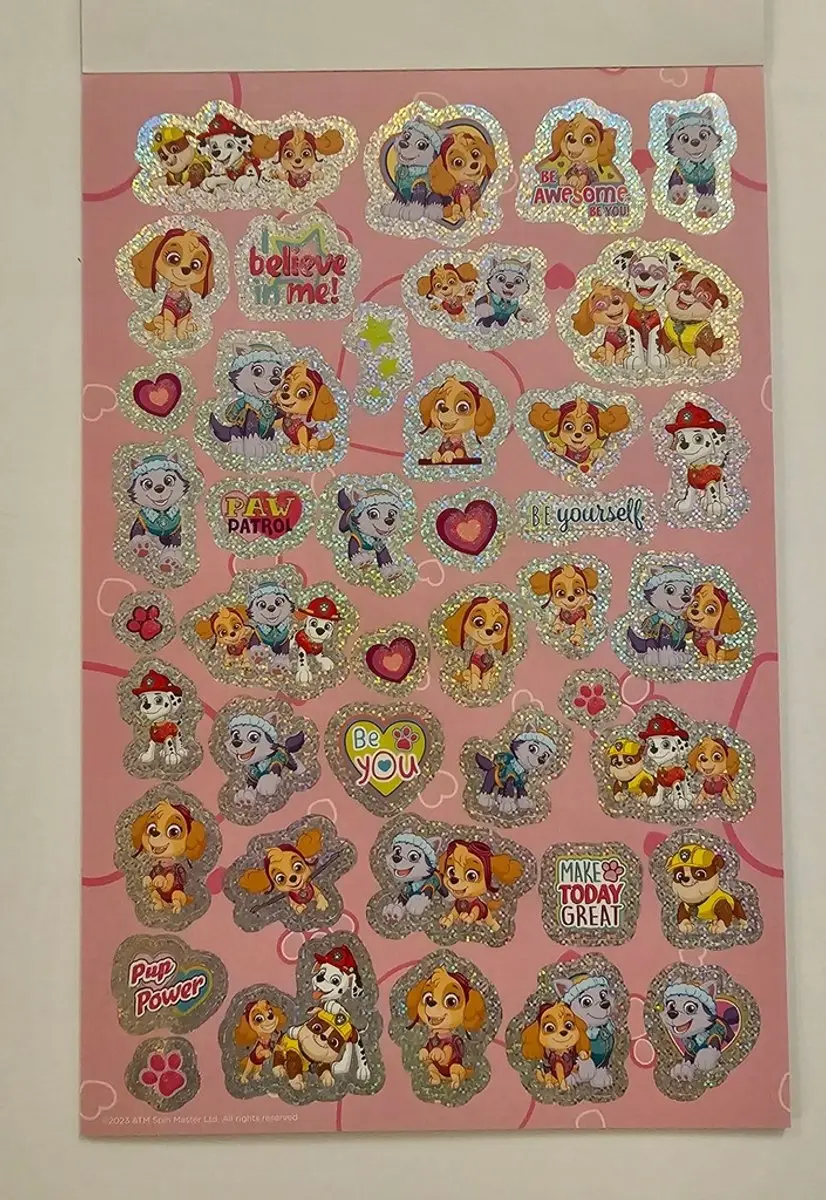 PAW Patrol Stickers Skye Everest Marshall Chase - 6 Vellen - Roze