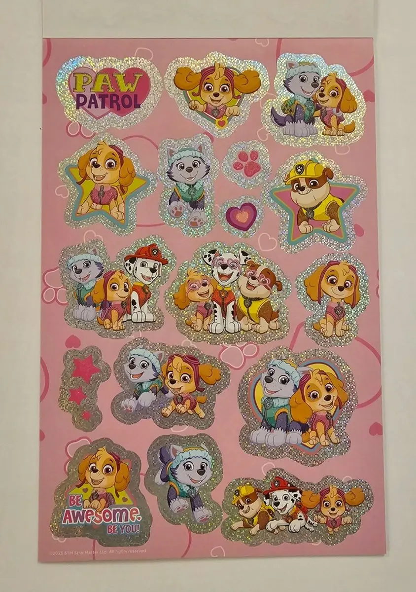PAW Patrol Stickers Skye Everest Marshall Chase - 6 Vellen - Roze