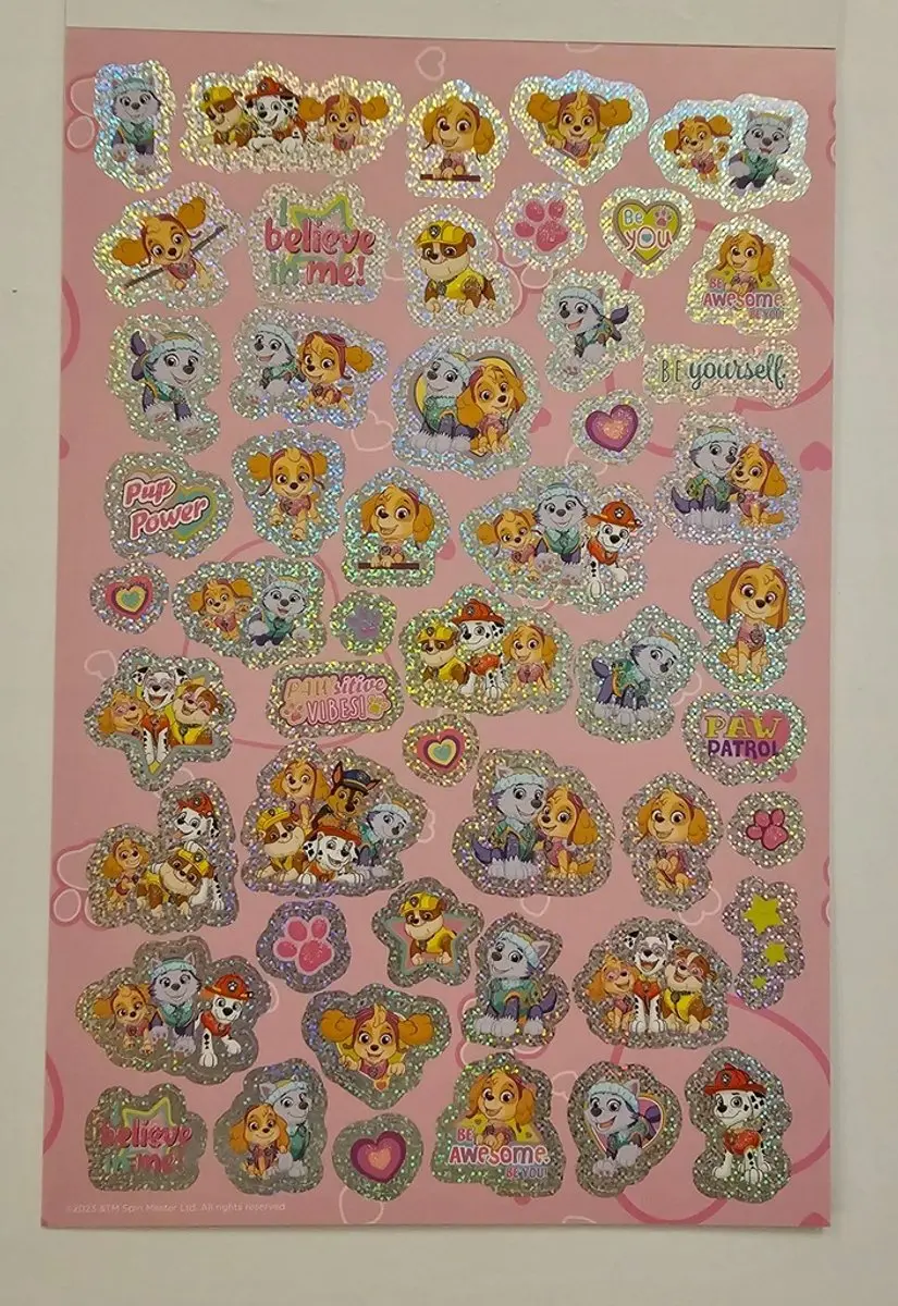 PAW Patrol Stickers Skye Everest Marshall Chase - 6 Vellen - Roze