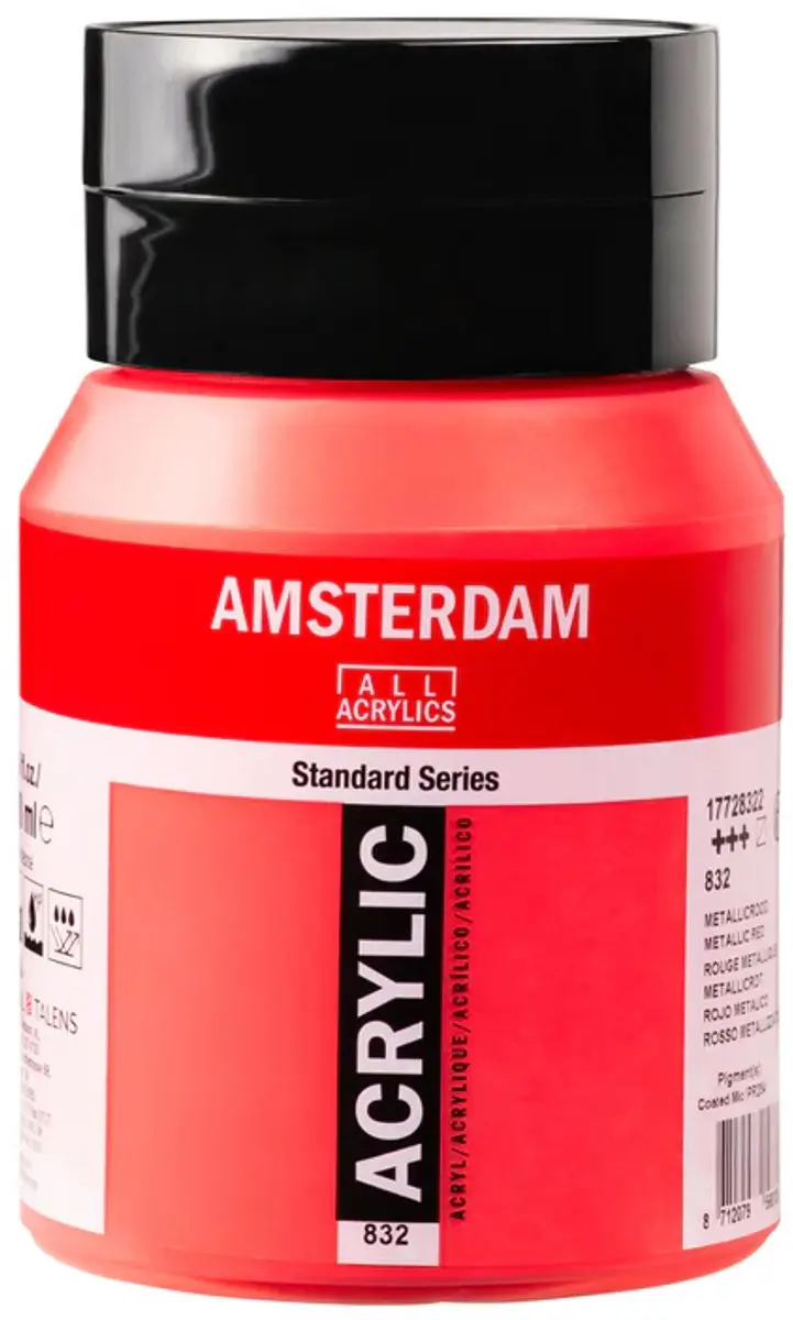 Amsterdam Standard Acrylverf Metallicrood 500ml