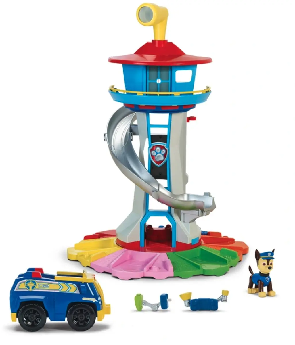 PAW Patrol Enorme Uitkijktoren 82cm - met Chase Poppetje & Voertuig