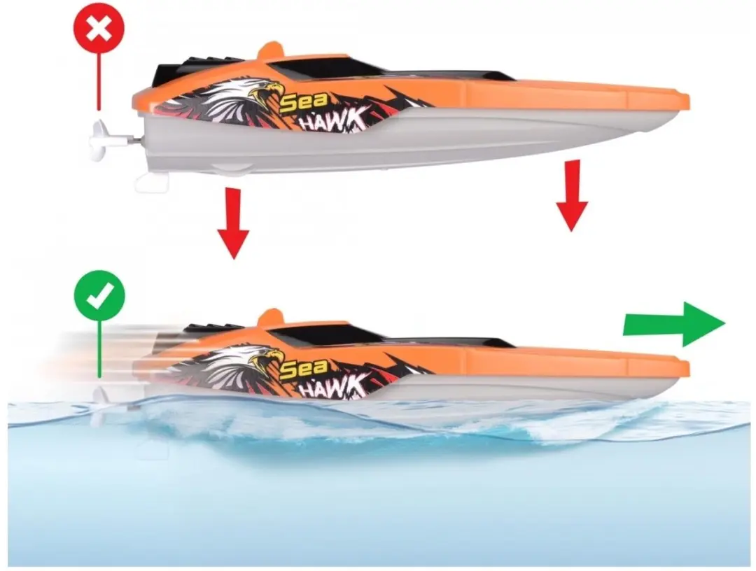 Dickie Toys RC Sea Hawk 201106012 Bestuurbare Speedboot - Oranje/Zwart/Grijs