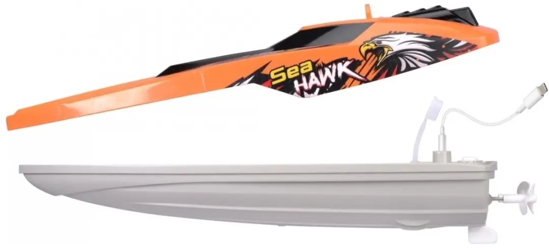 Dickie Toys RC Sea Hawk 201106012 Bestuurbare Speedboot - Oranje/Zwart/Grijs