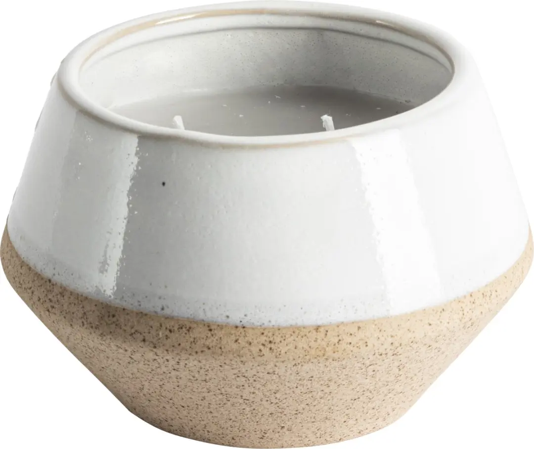 Gusta Keramieken Kaars Groot - 15x7,4cm - Grijs