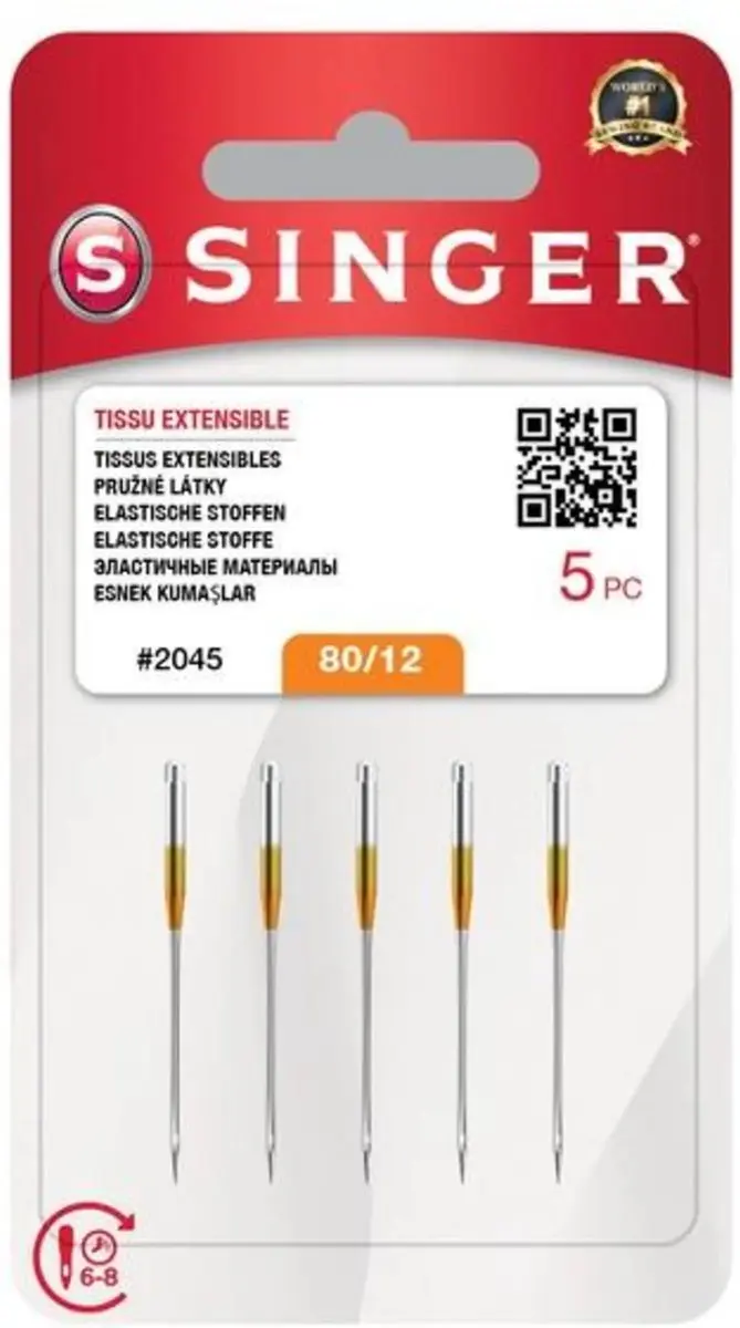 Singer Stretch Naalden 80/2045 - 5 Stuks - Oranje