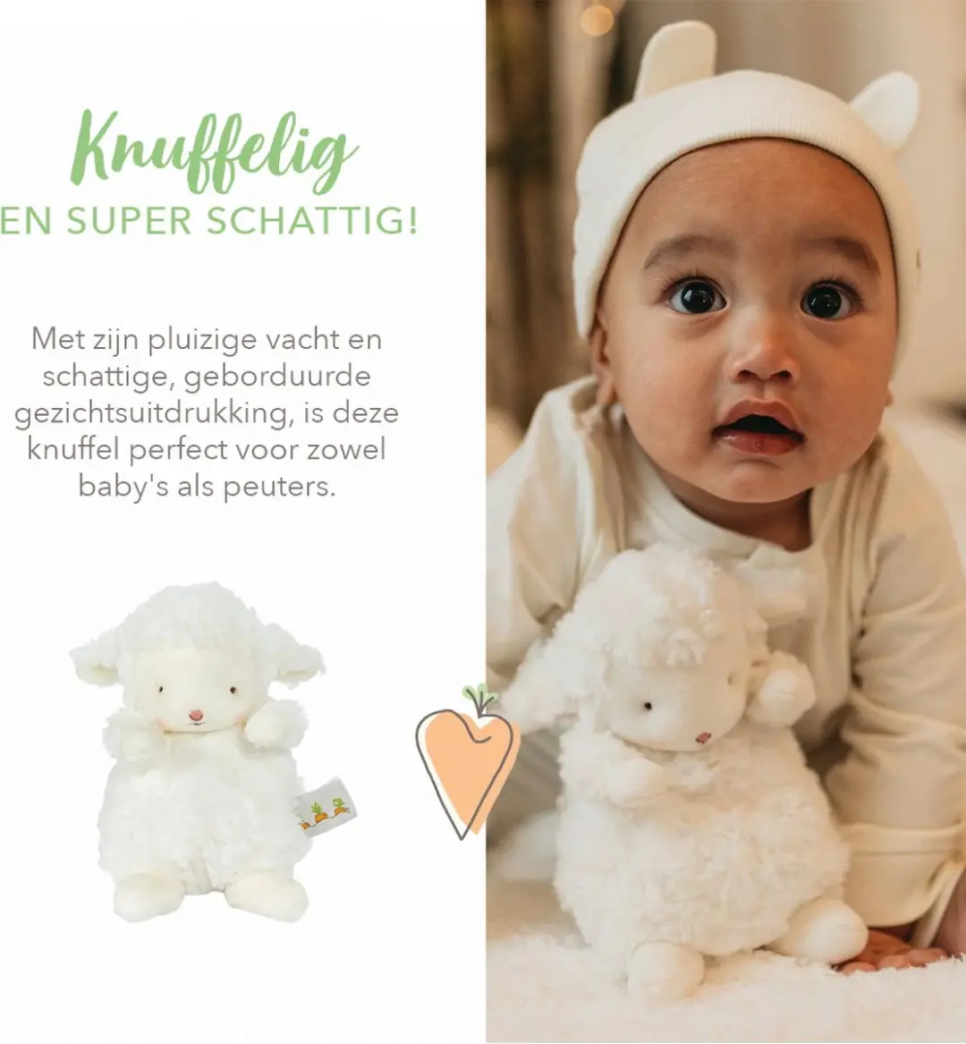 Bunnies By The Bay Kiddo Lammetje Knuffel 18cm - Wit