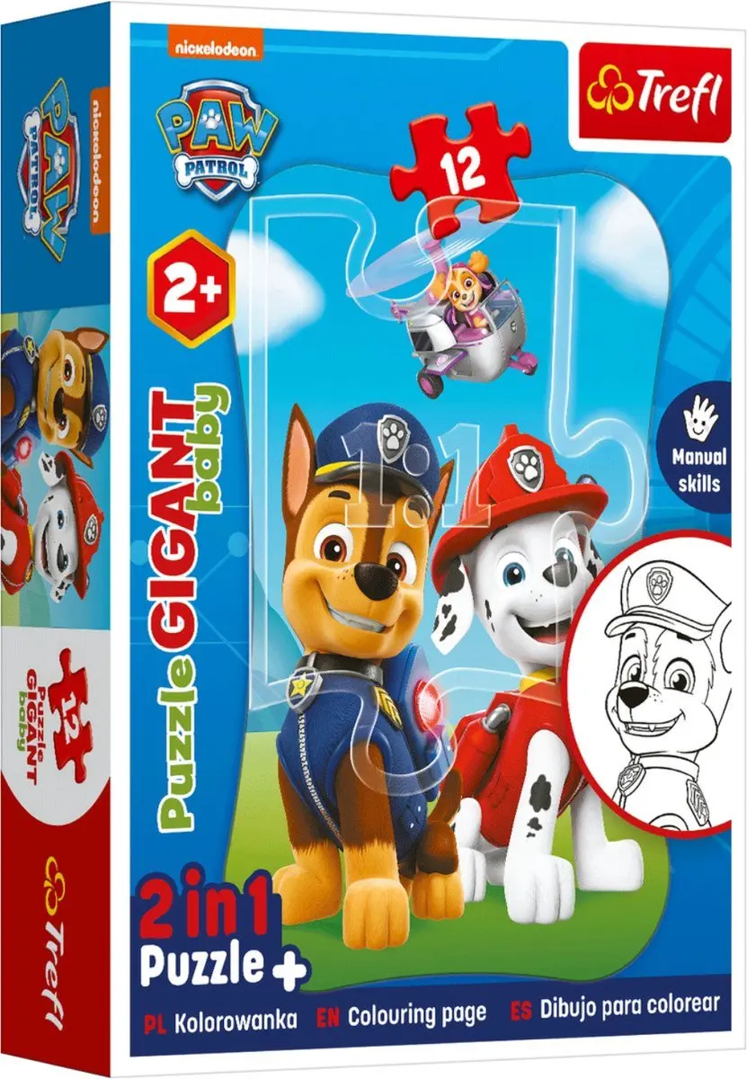 PAW Patrol Inkleurpuzzel 12 Stuks