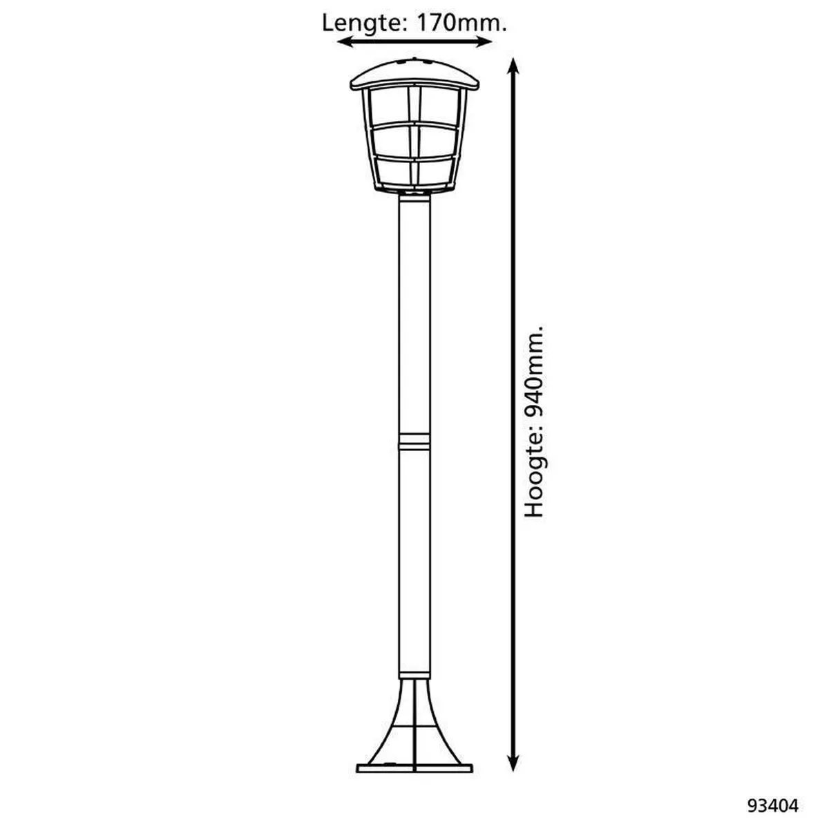 EGLO Aloria - Buitenverlichting - Tuinpaal - 1 Lichts - Wit - Helder