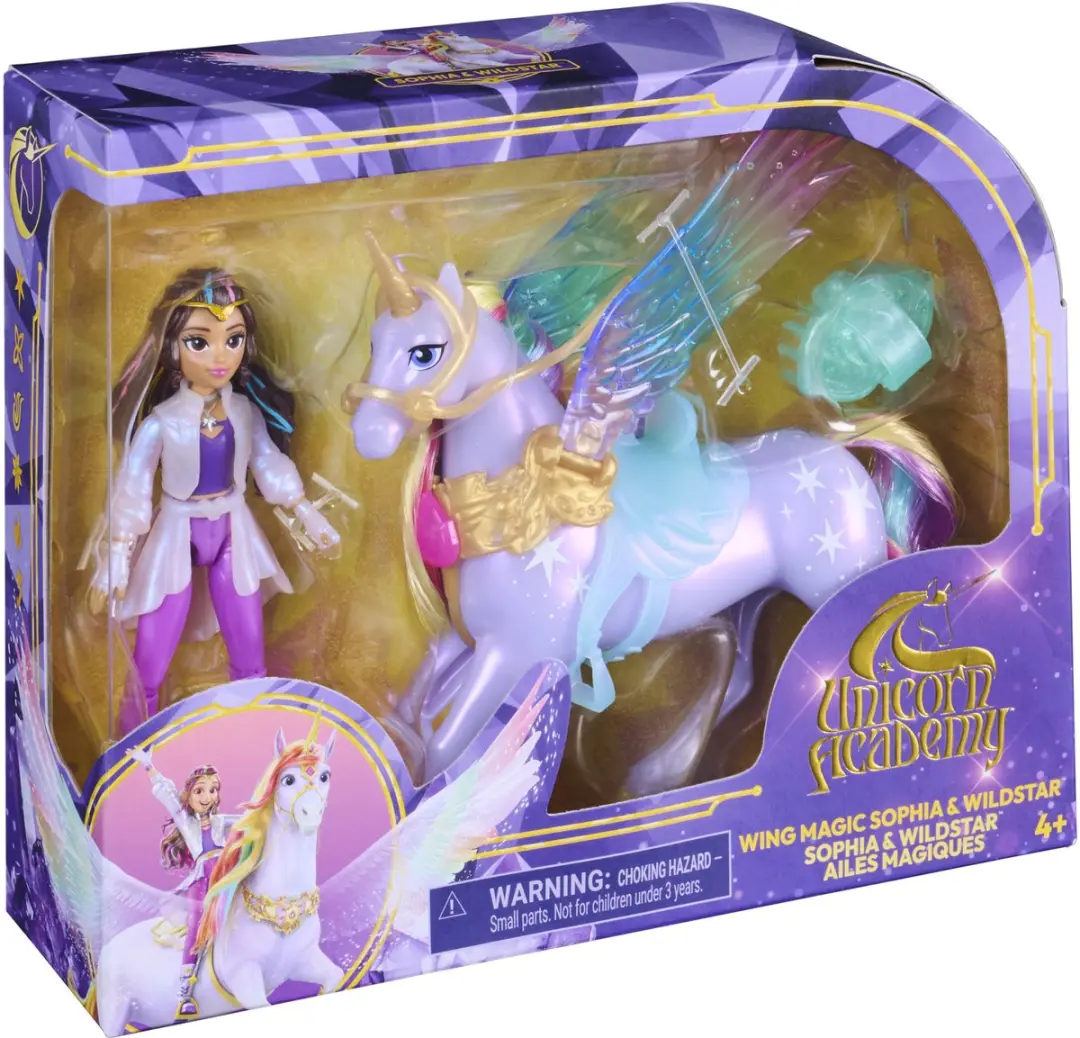 Unicorn Academy Sophia & Wildstar Beweegbare Poppen - 11,4 cm & 12,7 cm - Meerkleurig