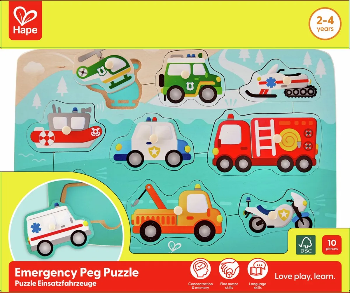 Hape Puzzel Noodgevallen 10 Stuks - Veelkleurig