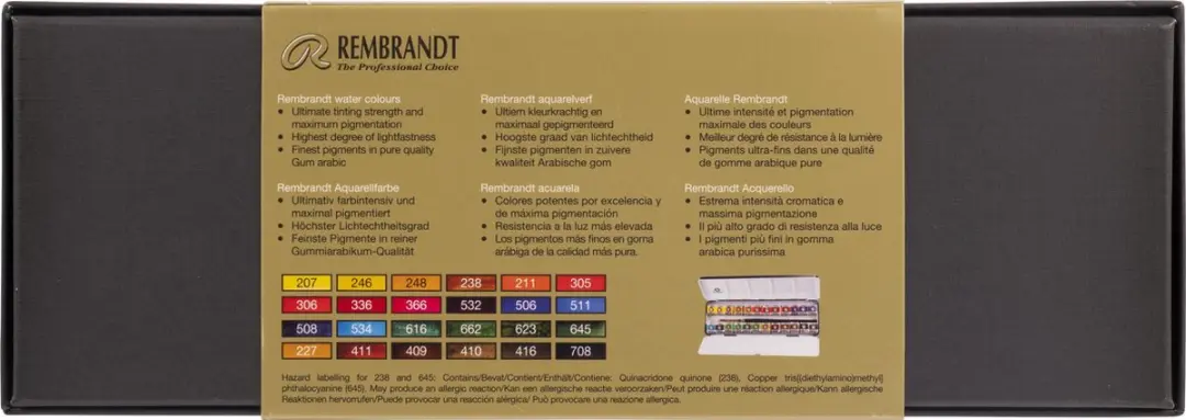 Rembrandt Aquarelverf Set 24 Kleuren - 24ml + Penseel