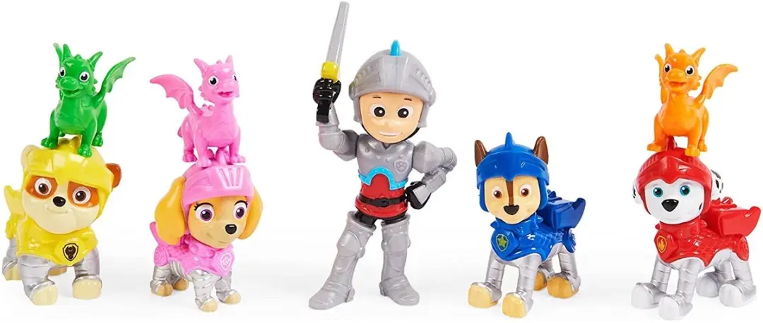 PAW Patrol Rescue Knights Ryder & Pups Cadeauset - 8 Actiefiguren Multicolor