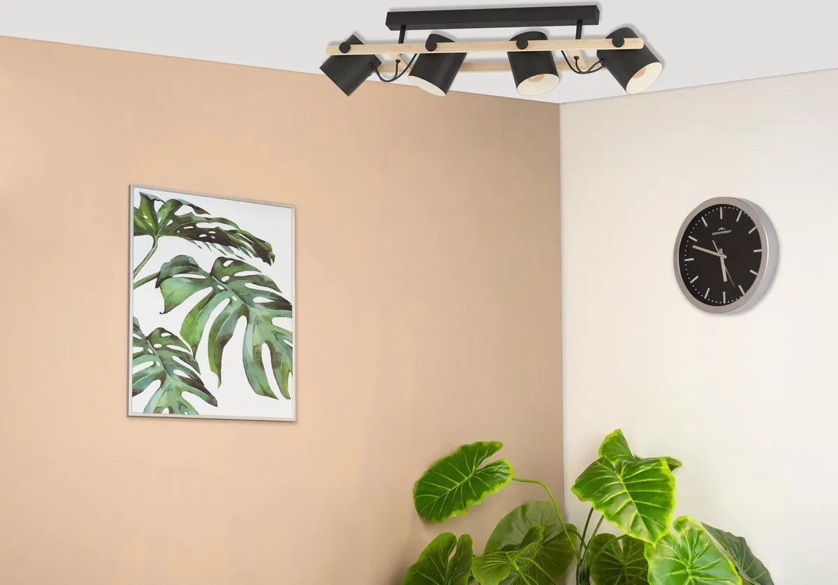 Eglo Hornwood Plafondlamp E27 - 4 Lichtpunten - 100 cm - Zwart