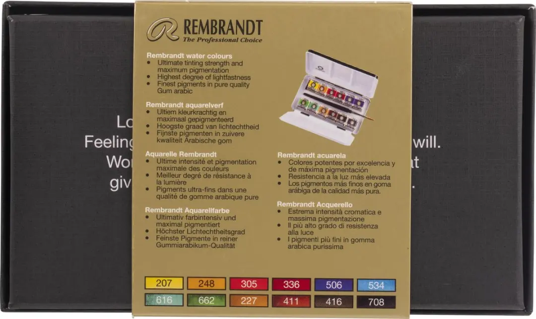Rembrandt Aquarelverf Set 12 Kleuren - 12ml + Penseel