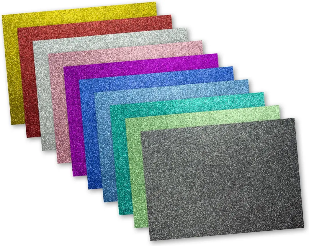 Kangaro Glitterkarton Assorti 10 Vel - 25x35cm 300gr
