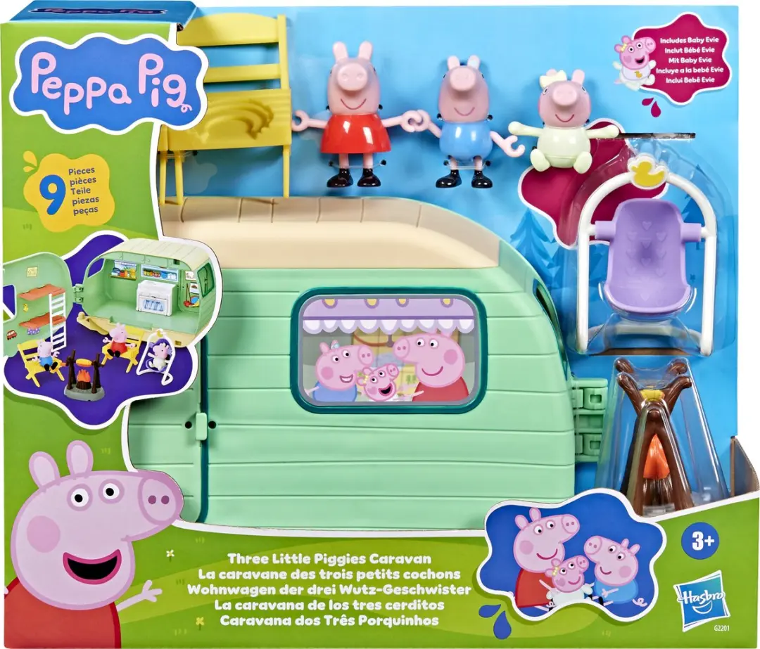 Peppa Pig Drie Kleine Biggetjes Caravan Speelset
