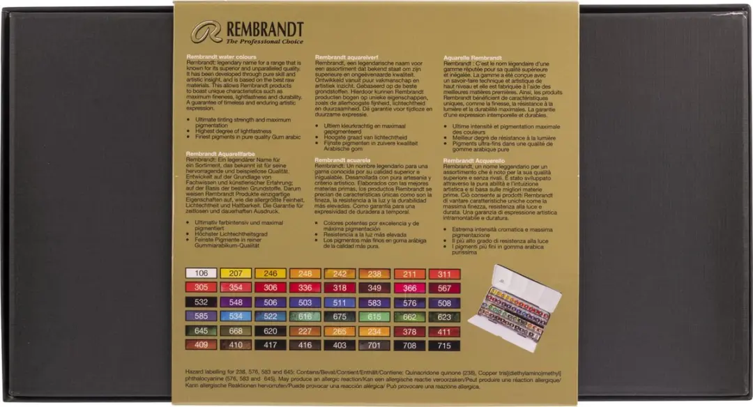 Rembrandt Aquarelverf Set 48 Kleuren - Metalen Doos + Penseel
