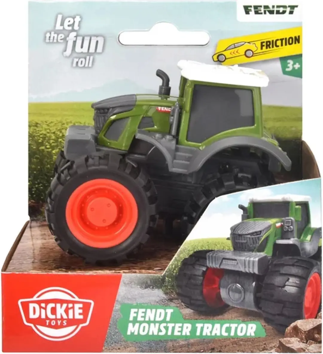 Dickie Fendt Monster Tractor 203731000 - Groen/Rood - afbeelding 6 van 6
