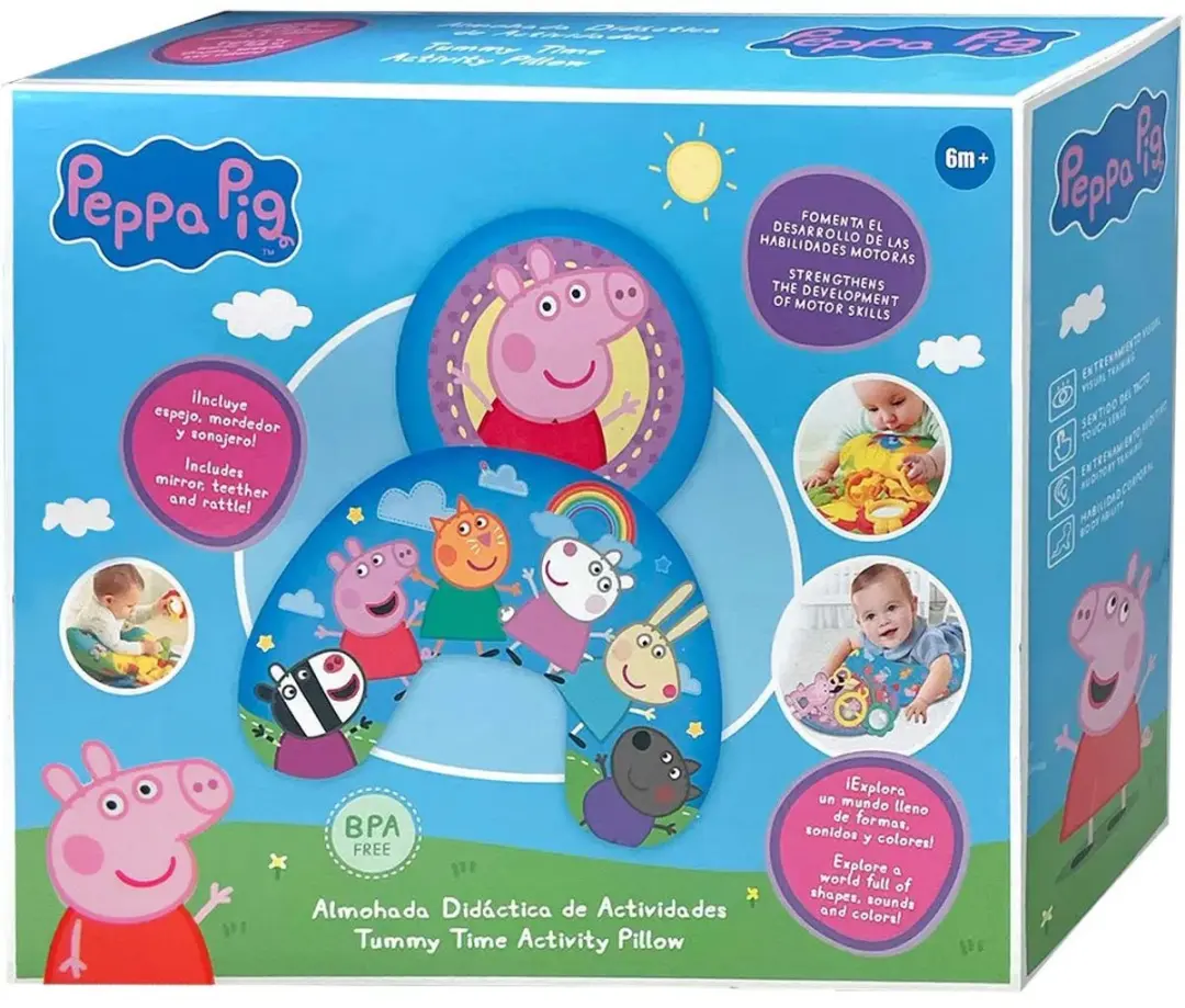 Peppa Pig Activiteitenkussen - Spiegel en Ratel - Multi Colour - afbeelding 6 van 6