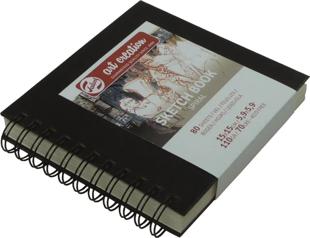Talens Art Creation Schetsboek 15x15cm Ringband - Zwart