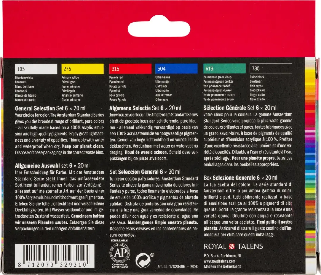 Amsterdam Standard Acrylverf Assorti - 6x20ml