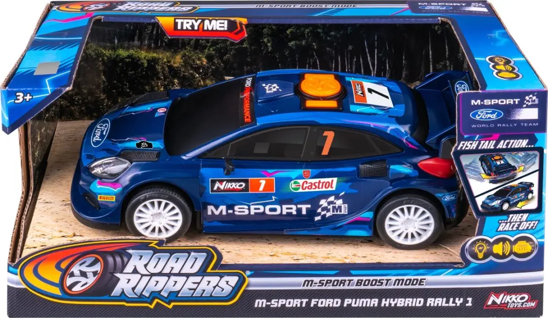 NIKKO M-Sport Boost Mode Ford Puma Rally Speelgoedauto 25cm - Blauw - afbeelding 6 van 6