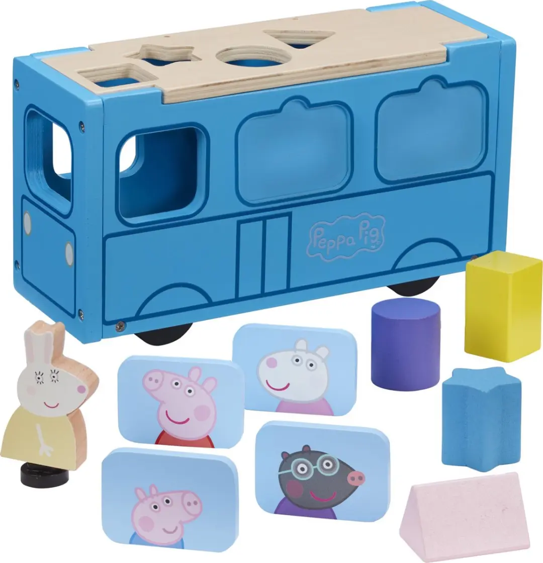 Peppa Pig Wood Play Schoolbus Sorter