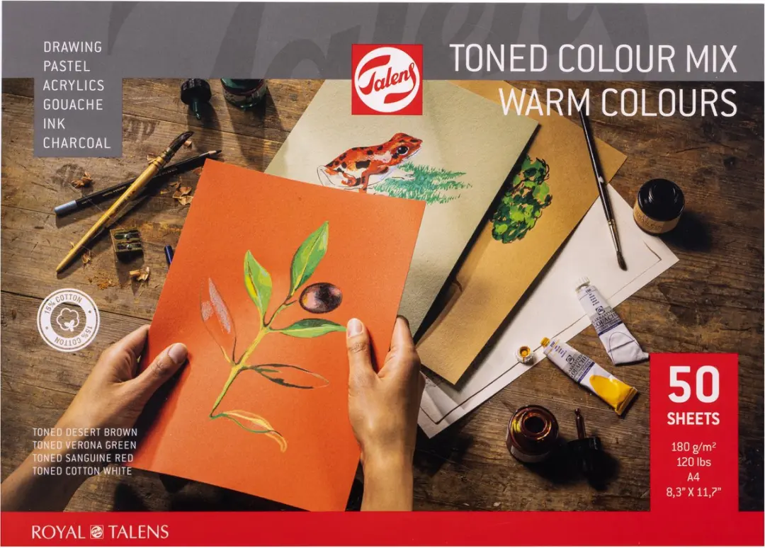 Royal Talens Toned Paper Mix Warm A4 180g - 50 Vel