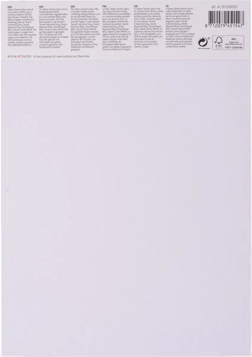 Royal Talens Toned Paper Mix Warm A4 180g - 50 Vel