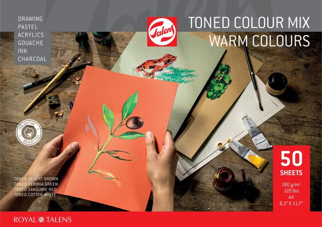 Royal Talens Toned Paper Mix Warm A4 180g - 50 Vel