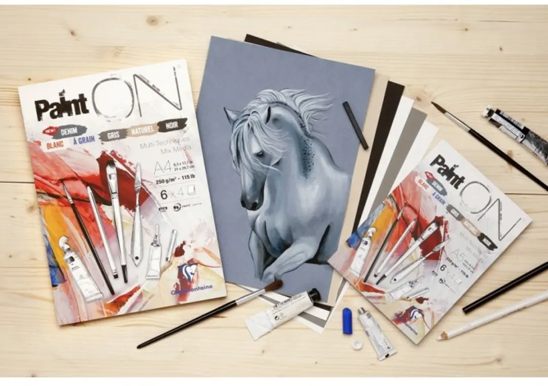 Clairefontaine Paint-ON A3 Blok 24 Vel - 6 Kleuren