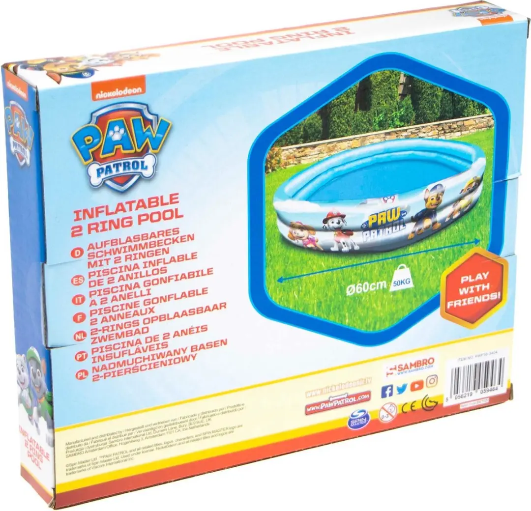 PAW Patrol Opblaasbaar Zwembad 60cm - PWP16-3404 Blauw