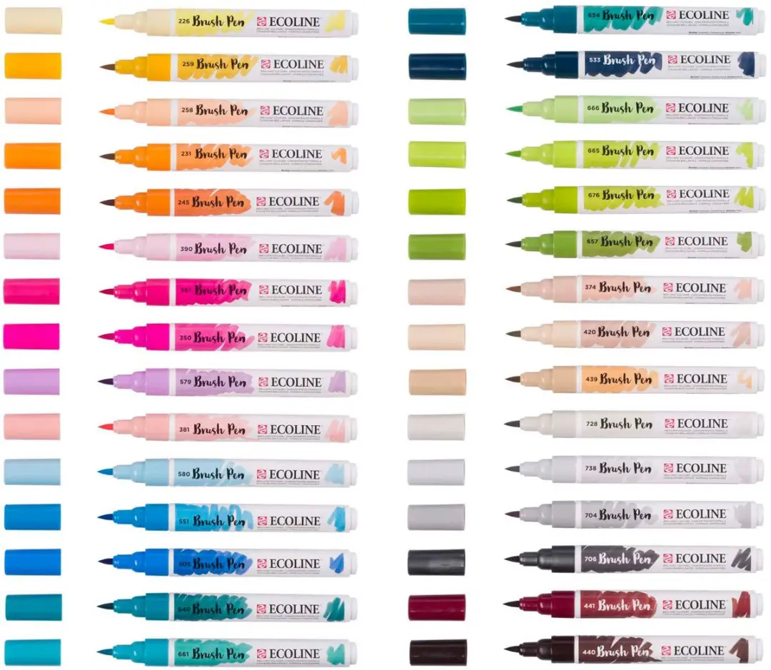 Ecoline Brush Pen Set - 30 Stuks - Additionele Kleuren