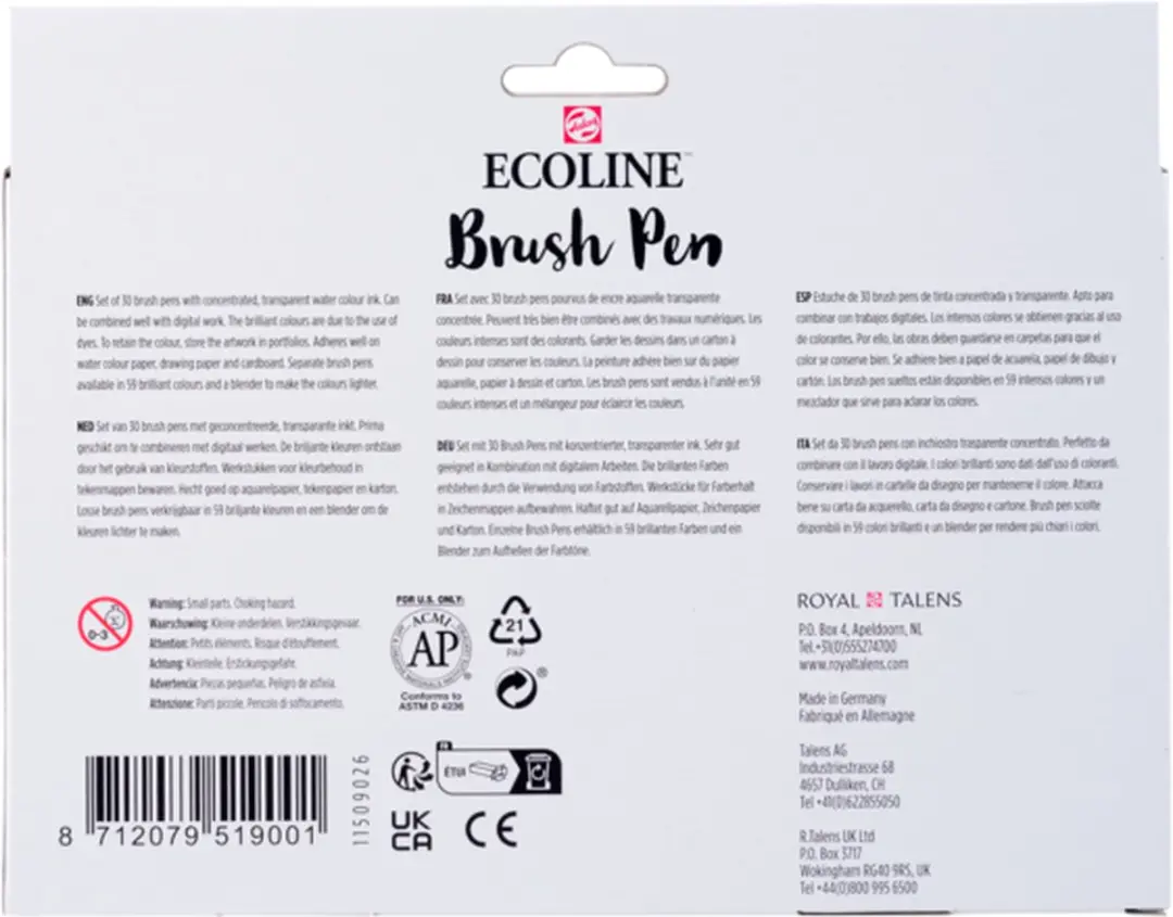 Ecoline Brush Pen Set - 30 Stuks - Additionele Kleuren
