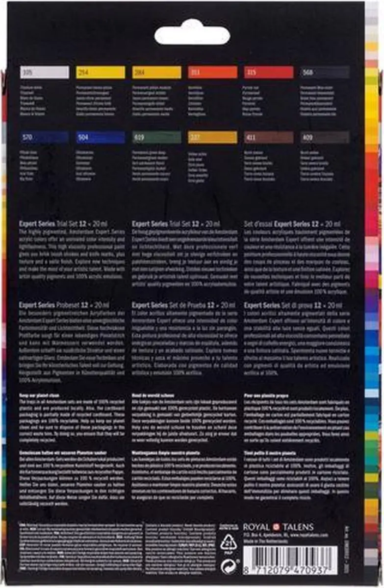 Amsterdam Expert Series Acrylverf Proefset - 12 Kleuren 20ml