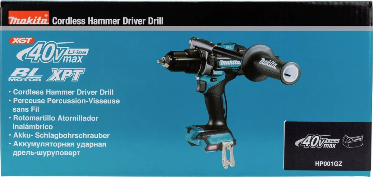 Makita HP001GZ XGT 40V Max Klopboor-/schroefmachine - 13mm - Koolborstelloos