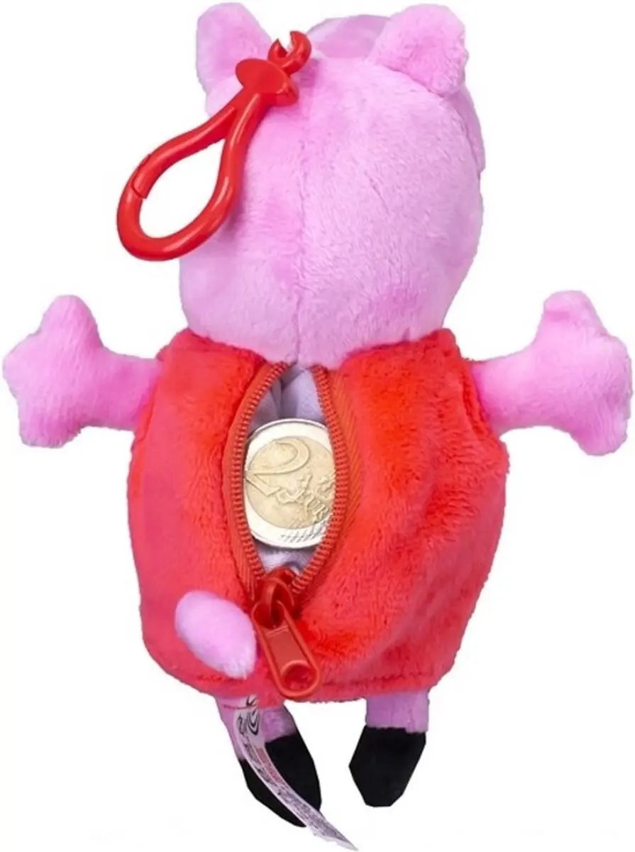 Peppa Pig Plush Clip-On Portemonnee - Rood