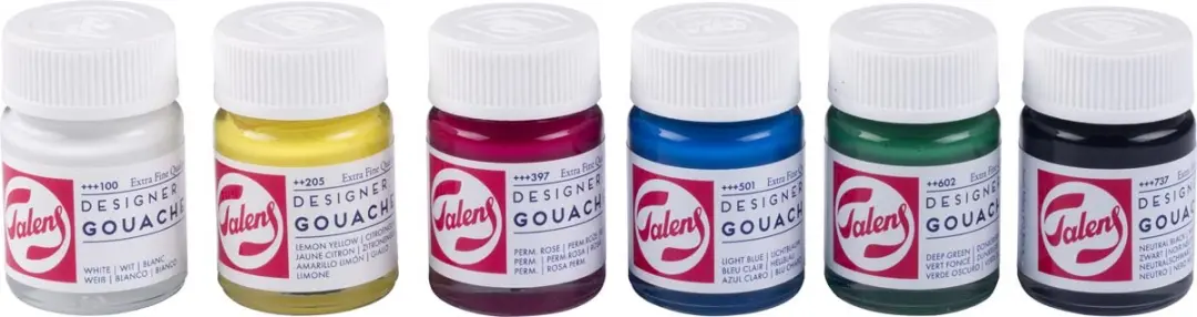 Talens Designer Gouache Colour Mixing Set 6x16ml - afbeelding 6 van 6