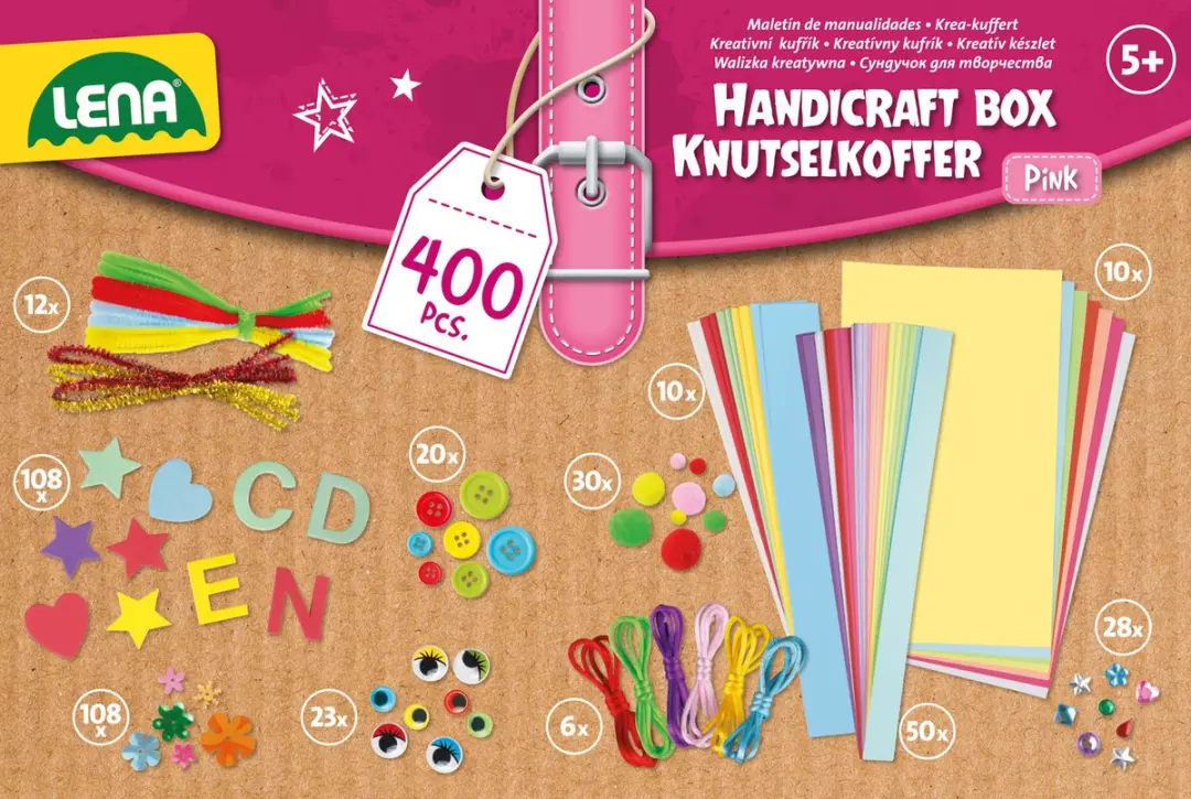 Lena Creatief Knutselkoffer Roze - 400 Onderdelen
