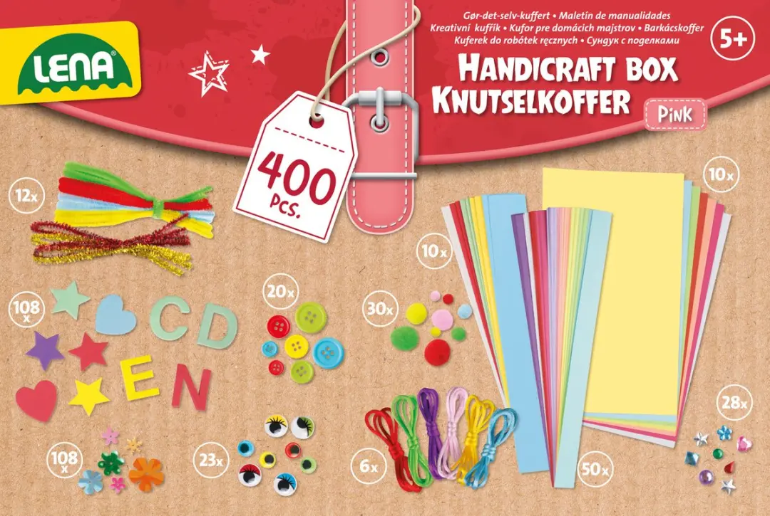 Lena Creatief Knutselkoffer Roze - 400 Onderdelen
