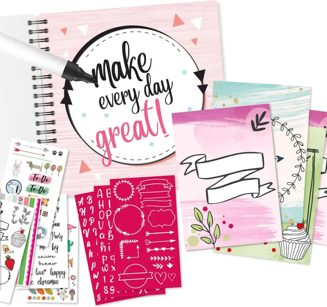 Lena Handlettering Set - Bont - 2 Pennen & Sjablonen