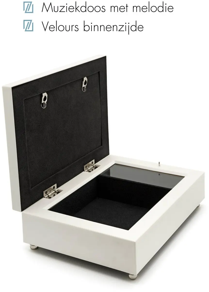 Zilverstad Keepsake Memory Box Baby met Muziekdoosje - Wit