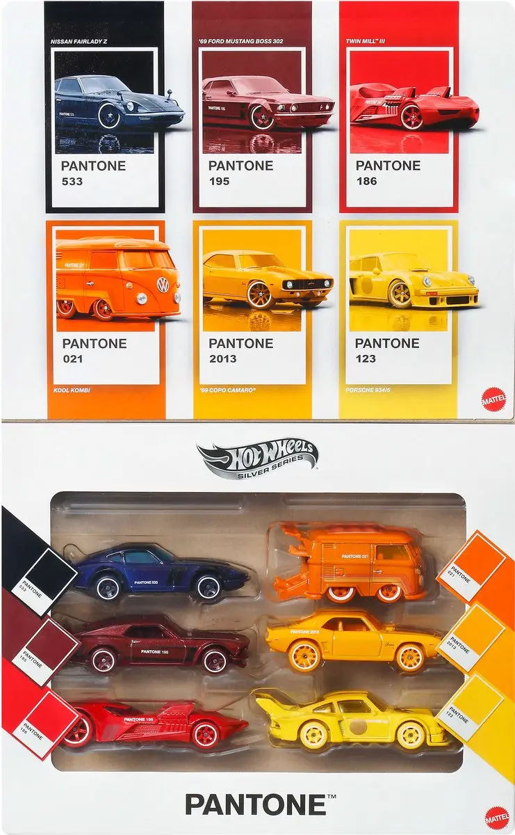 Hot Wheels Pantone Multipack Speelgoedauto's - 6 Stuks - Meerkleurig