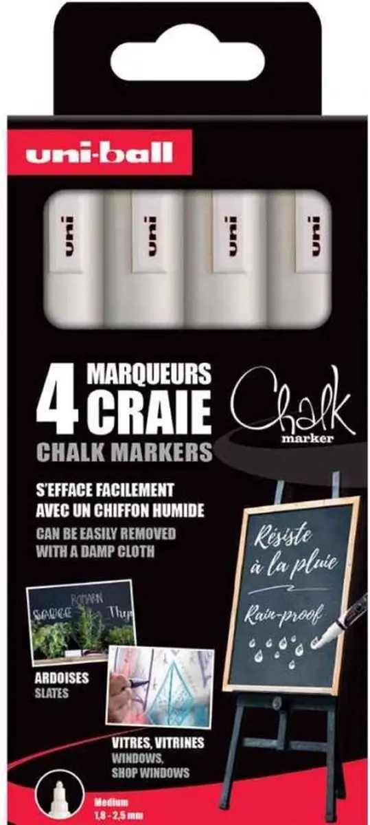 uni-ball Chalk PWE-5M Witte Krijtmarkers